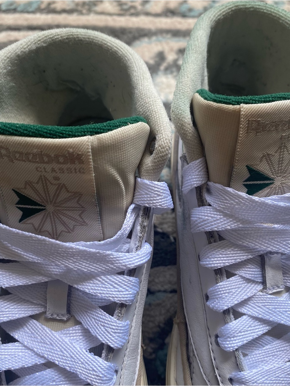 Reebok Club C Geo Mid Womens Platform Sneakers White Green 100048012 Size 6.5 - Picture 7 of 9